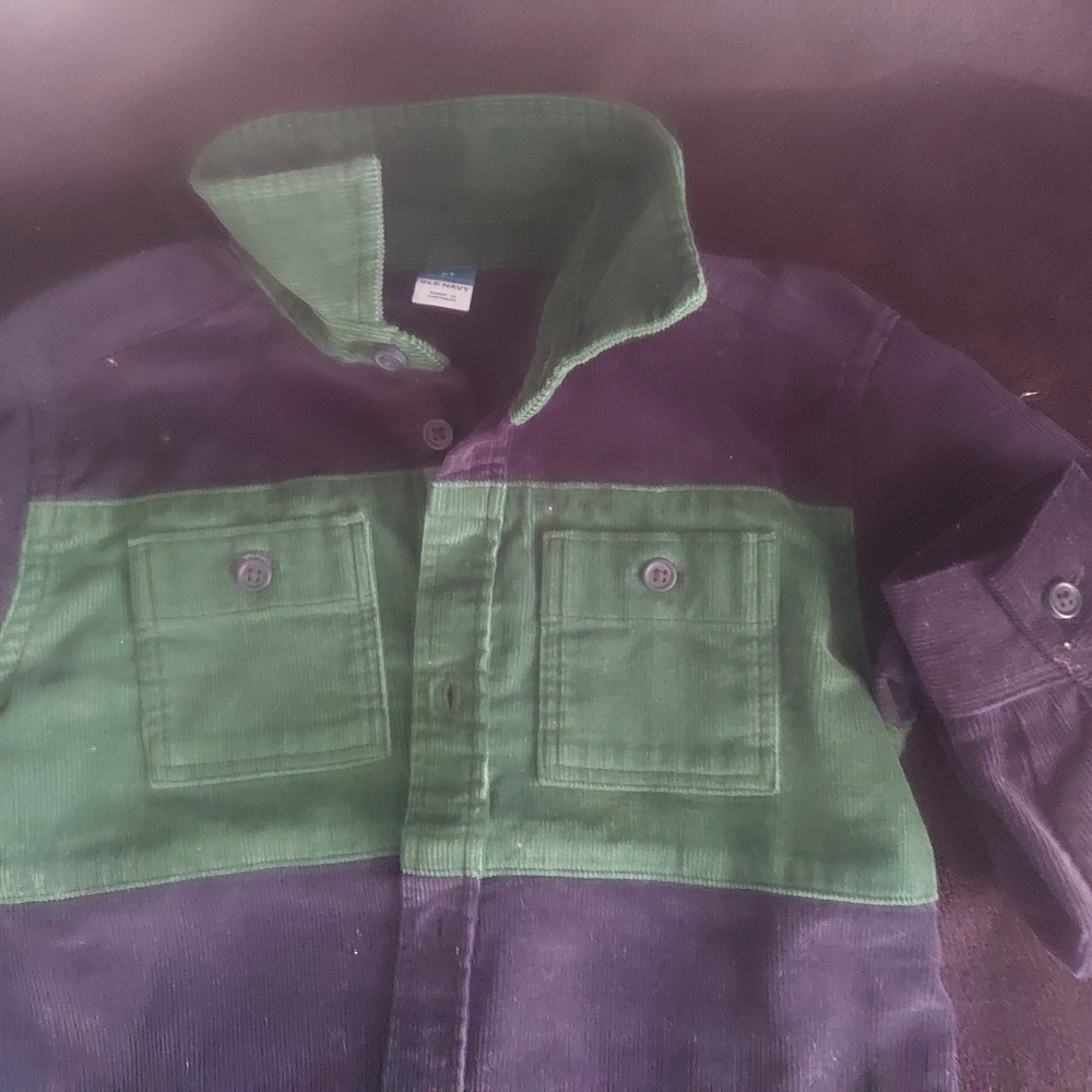Kids Green and Black Corduroy Shirt